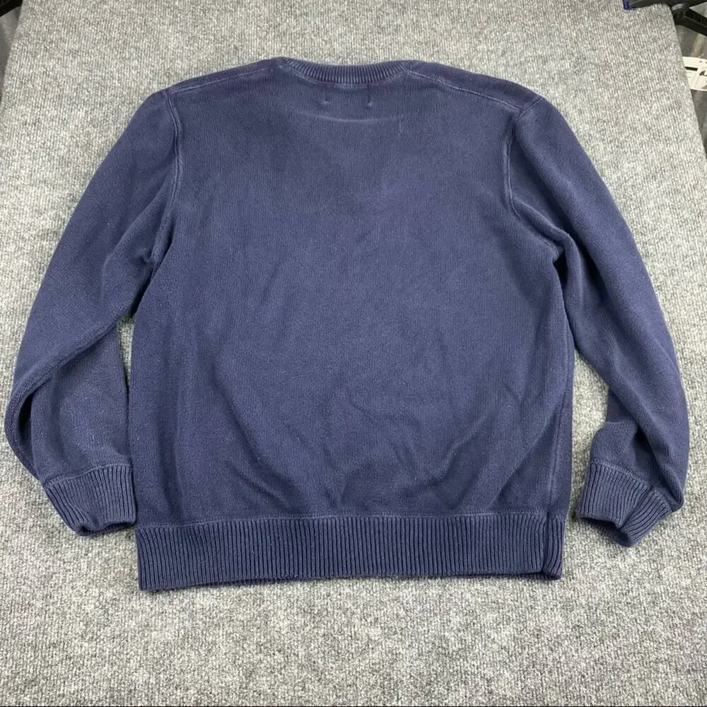 Eddie Bauer, Mens,/Cotton Blend, 1/4 Zip Sweater, EUC, M navy‎ blue